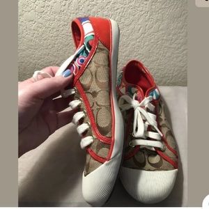 Fabulous Coach multicolored canvas sneakers 10 B
